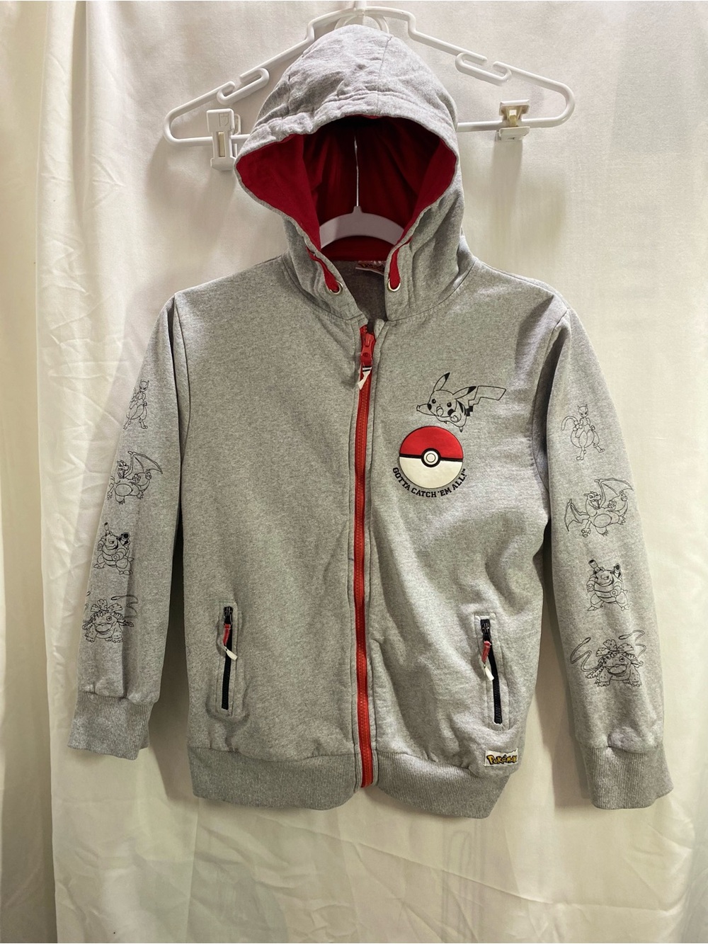 Vanilla Underground Pokémon Pikachu Full Zip Fleece Sweater Gray 11-12 #gaming